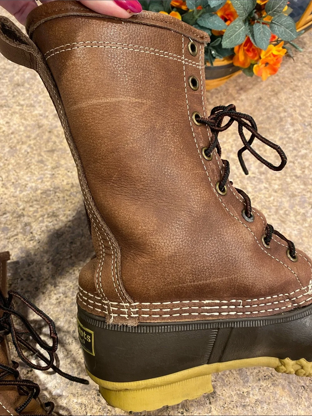 L.L. Bean Shearling Lined Winter Duck Boots 10” 8M 230121 -MISSING INNERSOLES